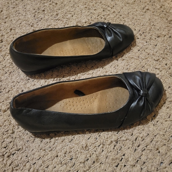 WOMENS FADED GLORY BOW FLAT BALLET SHOES BLACK SIZE 7.5 - Picture 4 of 11